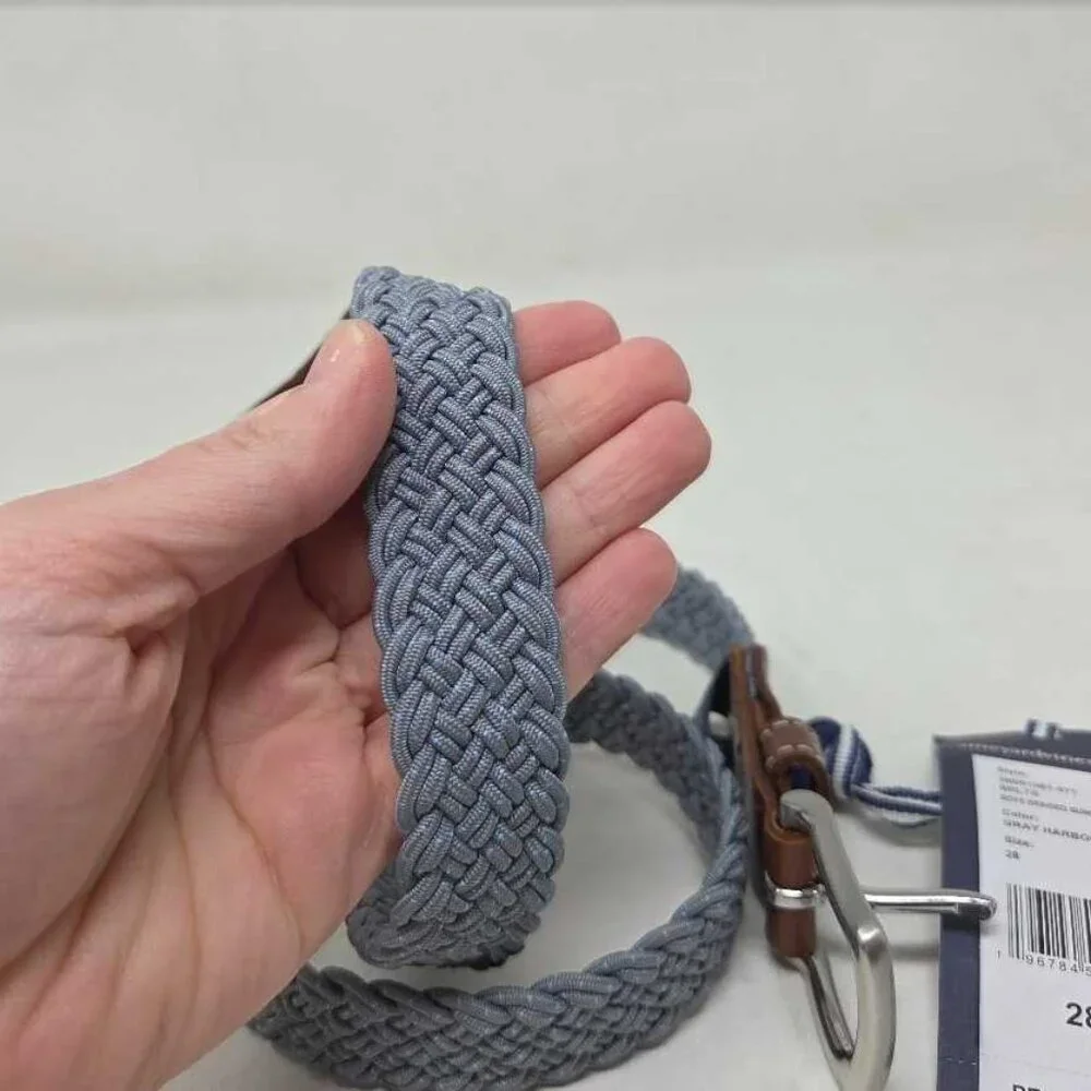 New boys 28 Vineyard Vines flecked braided stretch bungee belt Gray Harbor